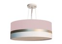 Ver imagem 1 de Lustre Pendente Rosa Faixas Bronze Cúpula 40x15 Tom Luz