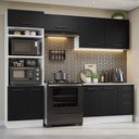 Ver imagem 1 de Armário de Cozinha Completa 270cm Branco/Preto Agata Madesa 07