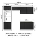 Ver imagem 4 de Armário de  Cozinha Completa 270cm Branco/Preto Agata Madesa 07