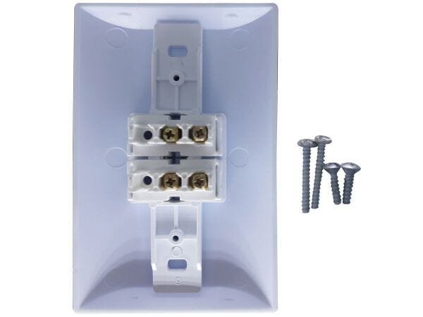 Interruptor Simples 2 Teclas 10A Com Placa Espelho Branco Bivolt 127v e 250v - 30 Unidades - 4