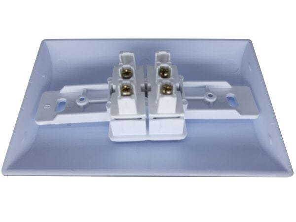 Interruptor Simples 2 Teclas 10A Com Placa Espelho Branco Bivolt 127v e 250v - 30 Unidades - 3