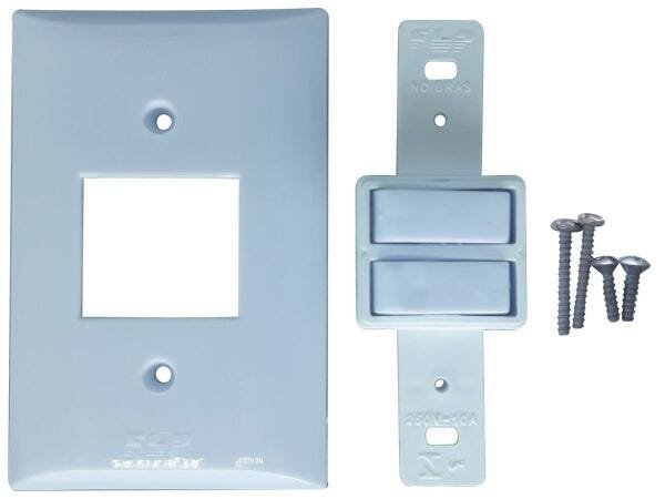 Interruptor Simples 2 Teclas 10A Com Placa Espelho Branco Bivolt 127v e 250v - 30 Unidades - 2