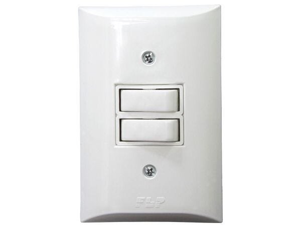 Interruptor Simples 2 Teclas 10A Com Placa Espelho Branco Bivolt 127v e 250v - 30 Unidades - 1