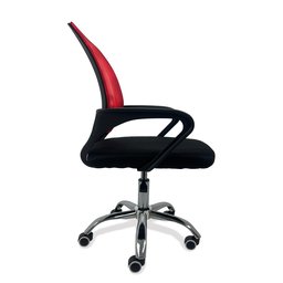 Kit 2 Cadeiras de Escritório Begonia Tela Mesh Ergonômica Giratória - Preto e Vermelho - 5