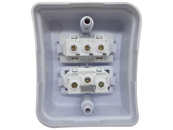 Interruptor Paralelo 1 Tecla + Tomada 10A 2p+t Sobrepor Externo Com Espelho Branco Linha Viena - 20  - 5