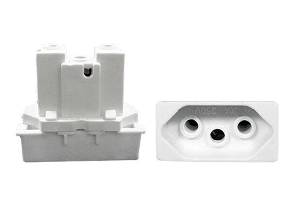 Interruptor Paralelo 1 Tecla + Tomada 10A 2p+t Sobrepor Externo Com Espelho Branco Linha Viena - 20  - 12