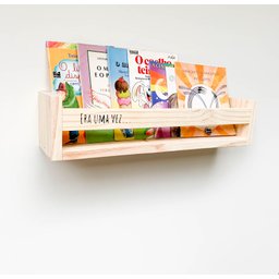 Prateleira Infantil '' Era uma vez...'' para Livros e Brinquedos (50x10cm) - 6