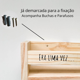 Prateleira Infantil '' Era uma vez...'' para Livros e Brinquedos (50x10cm) - 3