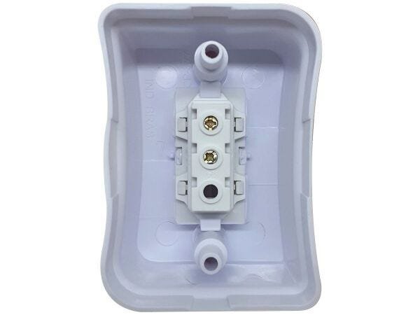 Interruptor Simples 1 Tecla Sobrepor Externo Com Espelho Branco Linha Viena Bivolt 127v e 250v - 20  - 5