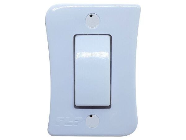 Interruptor Simples 1 Tecla Sobrepor Externo Com Espelho Branco Linha Viena Bivolt 127v e 250v - 20  - 3