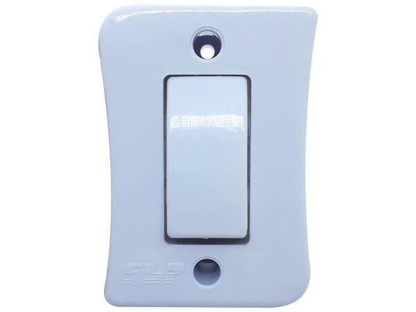 Interruptor Simples 1 Tecla Sobrepor Externo Com Espelho Branco Linha Viena Bivolt 127v e 250v - 20  - 2