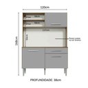 Ver imagem 4 de Kit Cozinha Compacta 120cm Rustic/cinza Life Madesa