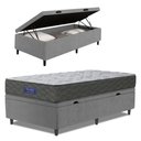 Ver imagem 1 de Cama Box Baú Colchão Solteiro Ortopédico Espuma D33 Hiper 88x188x60cm