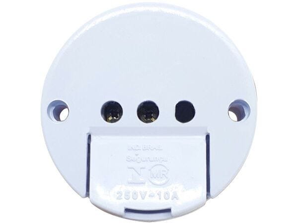 Interruptor Externo Redondo Simples 1 Tecla Branco Nbr 250v 10A Bivolt 127v e 250v - 30 Unidades - 3