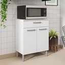 Ver imagem 1 de Balcão de Cozinha com Tampo 2 Portas e 1 Gaveta Rubi - Branco/supremo