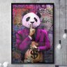 Quadro Decorativo Grafite Panda com Money-24x34Cm - 1