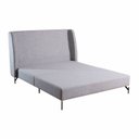 Ver imagem 2 de Cama Estofada Casal com Estrutura Reforçada e Design Moderno Cinza