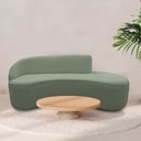 Ver imagem 2 de Sofá Curvo 2 Lugares 150cm Braço Direito Eron Bouclê Verde Claro - Nexta Casa