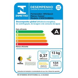 Máquina de Lavar Consul 13 Kg com Modo Eco Cwn13ab - 12