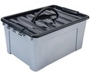 Ver imagem 1 de Caixa Organizadora Com Tampa Container Plástico 12,4 L Cinza
