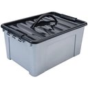 Ver imagem 1 de Caixa Organizadora Com Tampa Container Plástico 12,4 L Cinza