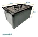 Ver imagem 2 de Caixa Organizadora Com Tampa Container Plástico 12,4 L Cinza