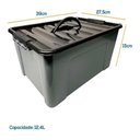 Ver imagem 2 de Caixa Organizadora Com Tampa Container Plástico 12,4 L Cinza
