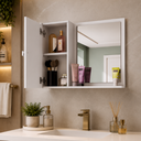 Ver imagem 2 de Espelheira com Espelho para Banheiro e Lavabo Genova - Branco