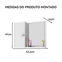 Ver imagem 5 de Espelheira com Espelho para Banheiro e Lavabo Genova - Branco