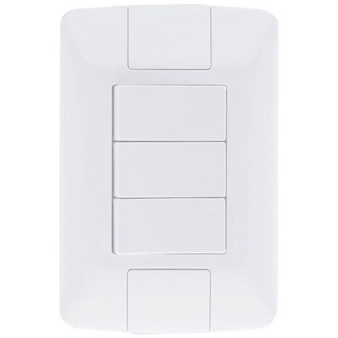 Conj. 3 Interruptores Simples 6a/250v Aria Branco