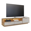 Ver imagem 2 de Rack para TV até 75 Polegadas com LED 1 Porta e 2 Gavetas Multimóveis Crart-RCK001 Mel/Arenas