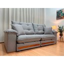 Ver imagem 5 de Sofá Retrátil Reclinável 2,10 M Linho Cinza A230 Gael