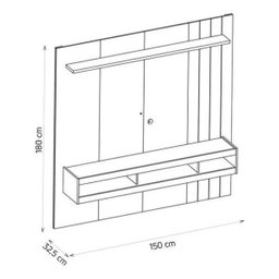 Painel Tv até 55 Polegadas Caemmun Norton Jatobá Darom Moveis - 7
