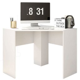 Mesa de Computador Canto Office Cubic Branco Fosco - Caemmun - 1