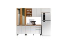 Ver imagem 2 de Cozinha Modulada Luana com Paneleiro com Portas de Vidro - Cinamomo/branco Aramóveis