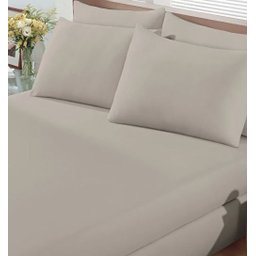Jogo de Cama Solteiro 2 Peças Malha In Cotton 100% Algodão - Creme - 1