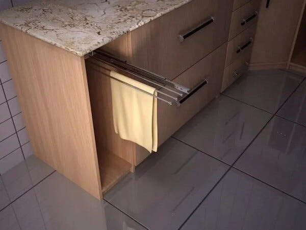 Porta Panos Triplo Al e Inx com Trilhos 110x45x435mm - Jomer - 2