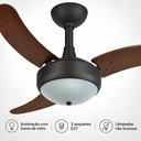 Ver imagem 3 de Ventilador de Teto Infinity Lux 2003 Preto com Pás Tabaco com Controle