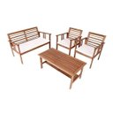 Ver imagem 1 de Conjunto Bancos em Madeira Namoradeira Poltronas e Mesa Lisboa