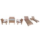 Ver imagem 1 de Conjunto Tokyo Sofá, Poltronas e Mesa de centro com  Espreguiçadeiras Mesa Lateral