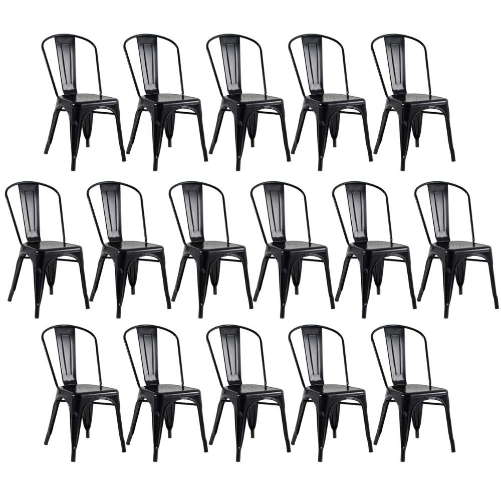 Kit 16 Cadeiras Iron Tolix - Preto - Semibrilho - 1
