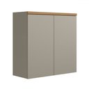 Ver imagem 1 de Armário Aéreo Cozinha 80 Cm Allure 2 Portas 100% Mdf Jequitibá/gris Fosco - Linea Brasil