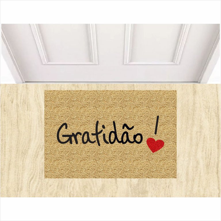 Tapete Capacho Kapazi Gratidao 60x40 Cm Porta Entrada Casa Lar Apartamento Decorativo Limpa Pé. Tapete Capacho Kapazi Gratidao 60x40 Cm Porta Entrada Casa Lar Apartamento Decorativo Limpa Pé.
