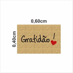 Tapete Capacho Kapazi Gratidao 60x40 Cm Porta Entrada Casa Lar Apartamento Decorativo Limpa Pé. - 2