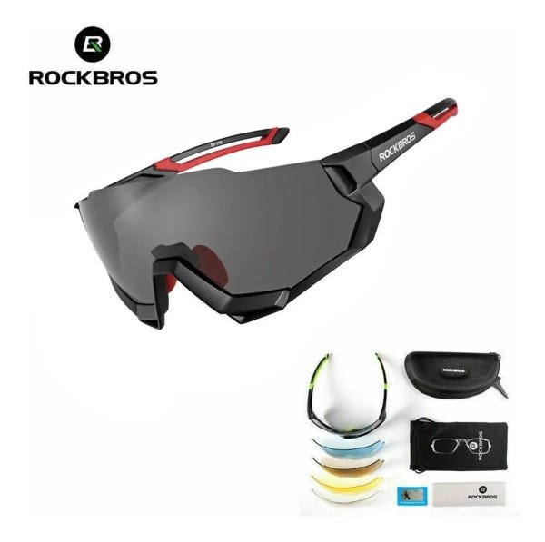 Oculos Ciclismo Rockbros Rb-Sp176 Troca Lentes com Clip Preto