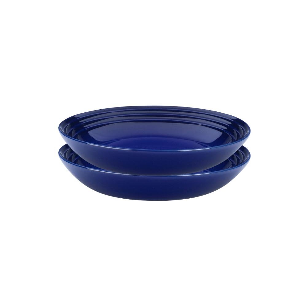 Jogo de 2 Pratos Fundos de Cerâmica 22 cm Indigo Le Creuset - 1