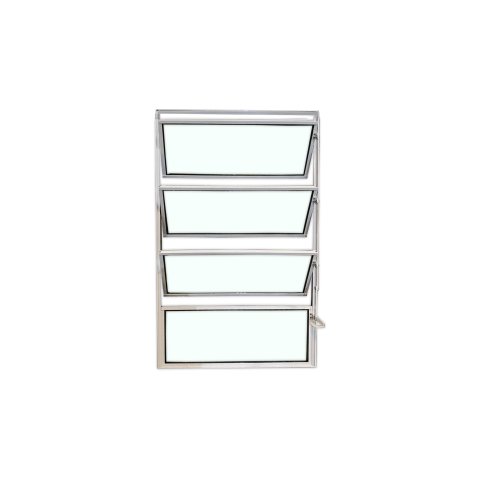 Vitro Basculante 80x60 Alumínio Branco Vidro Liso