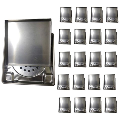 Ralo Oculto 15x15 Kit 20 Uni Inivisivel Inox Casa Banheiro Lavabo Varanda Cozinha Resistente Seguro 