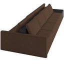 Ver imagem 7 de Sofá Ilha Modular para Sala 432cm com Puff Dublin K01 Veludo Marrom e Sintético Preto - Lyam Decor