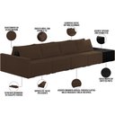 Ver imagem 4 de Sofá Ilha Modular para Sala 432cm com Puff Dublin K01 Veludo Marrom e Sintético Preto - Lyam Decor